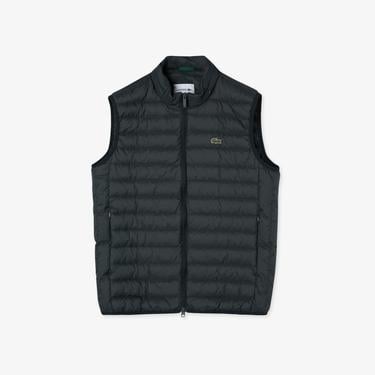  Erkek Dik Yaka Kapitone Yeşil Yelek