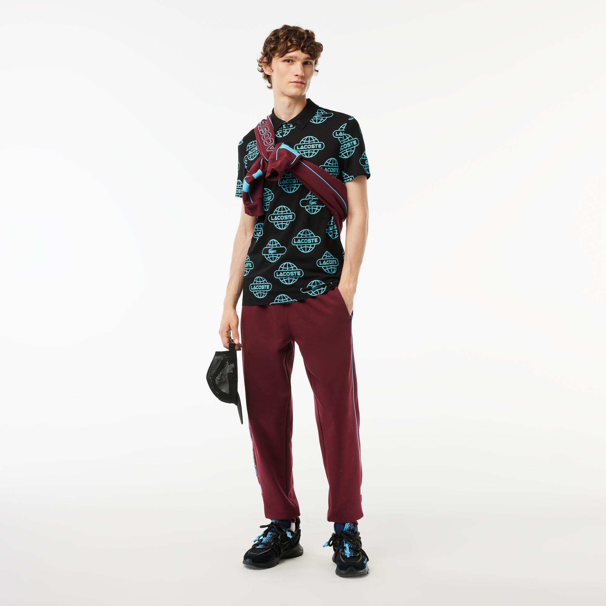 Lacoste Movement Erkek Regular Fit Organik Pamuk Baskılı Siyah Polo