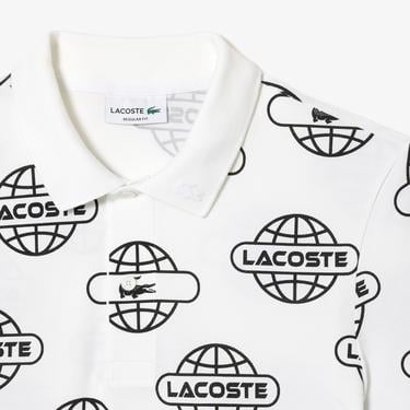  Lacoste Movement Erkek Regular Fit Organik Pamuk Baskılı Beyaz Polo
