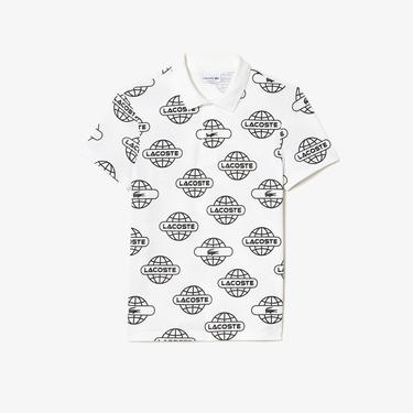  Lacoste Movement Erkek Regular Fit Organik Pamuk Baskılı Beyaz Polo