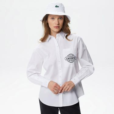  Kadın Relaxed Fit Beyaz Gömlek