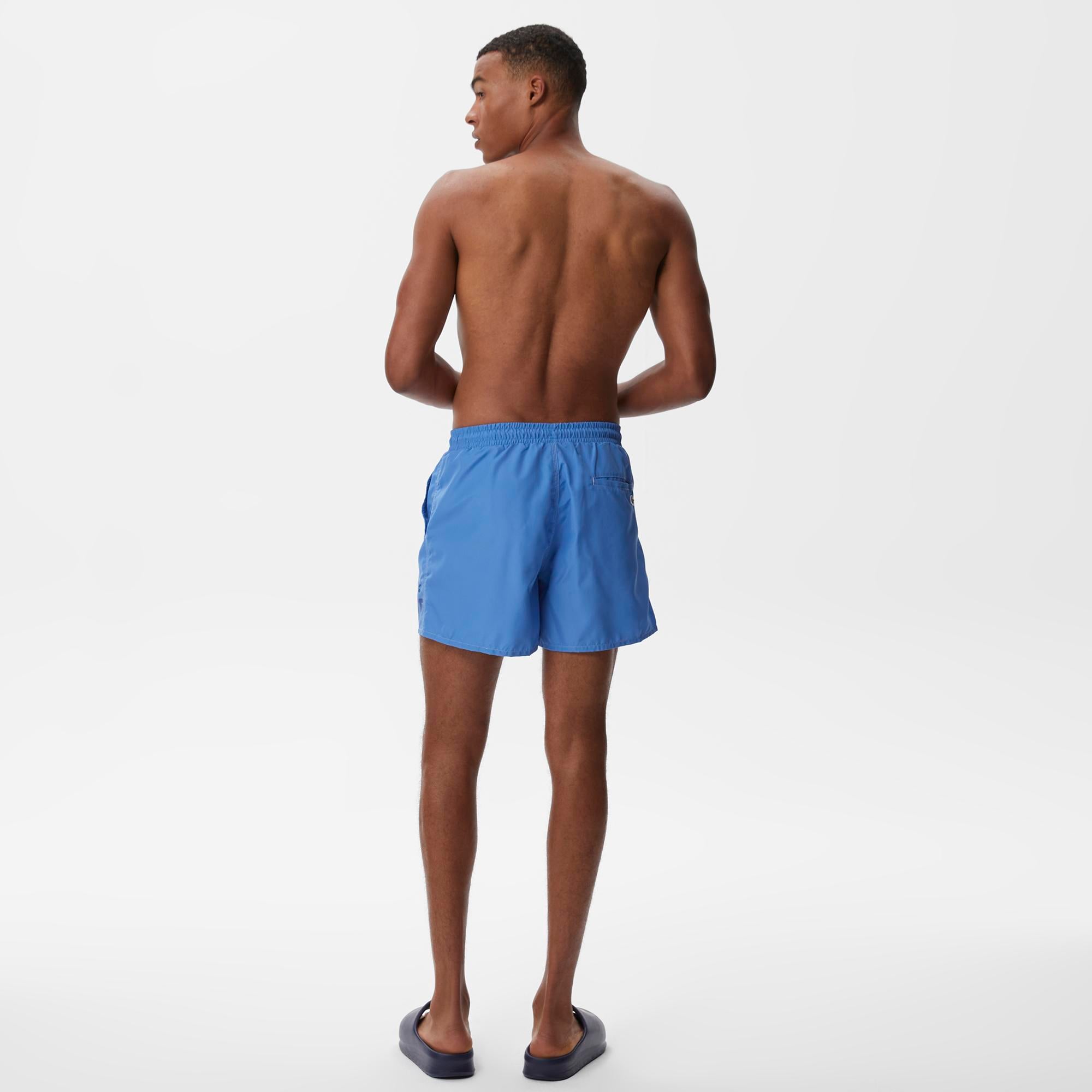 Erkek Baskılı Mavi Mayo Şort