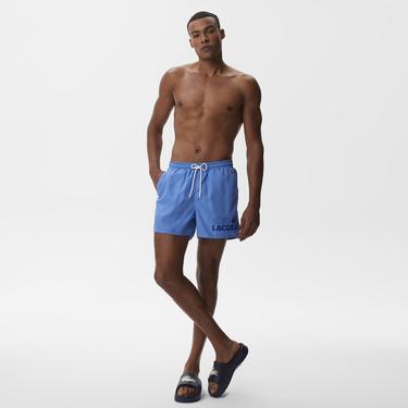  Erkek Baskılı Mavi Mayo Şort