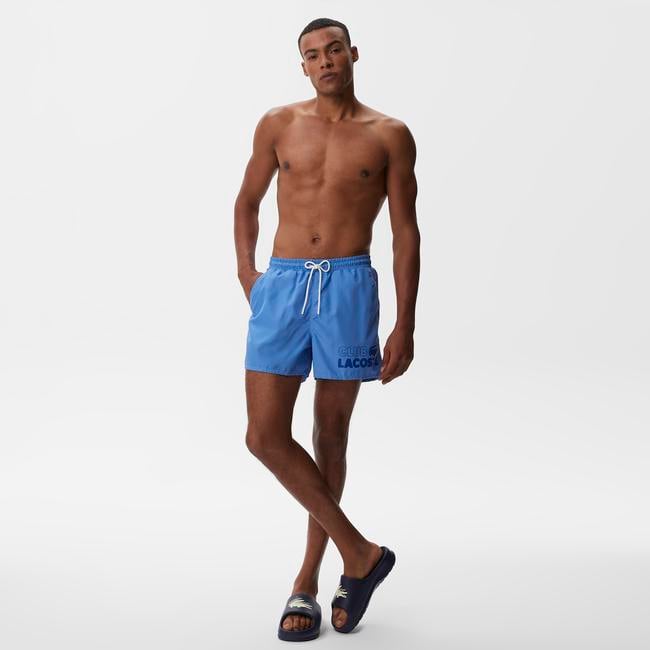  Erkek Baskılı Mavi Mayo Şort