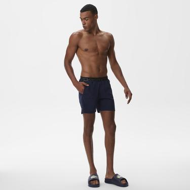  Erkek Regular Fit Baskılı Lacivert Mayo Şort