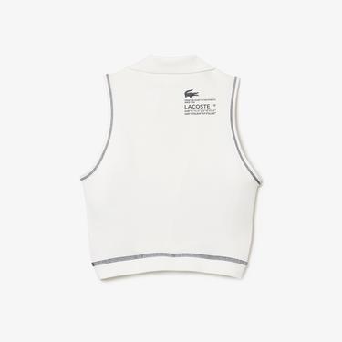  Lacoste Active Kadın Slim Fit Kolsuz Polo Yaka Baskılı Bej Bra