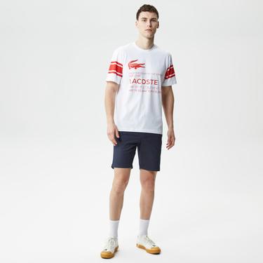  Active Erkek Relaxed Fit Bisiklet Yaka Baskılı Beyaz T-Shirt