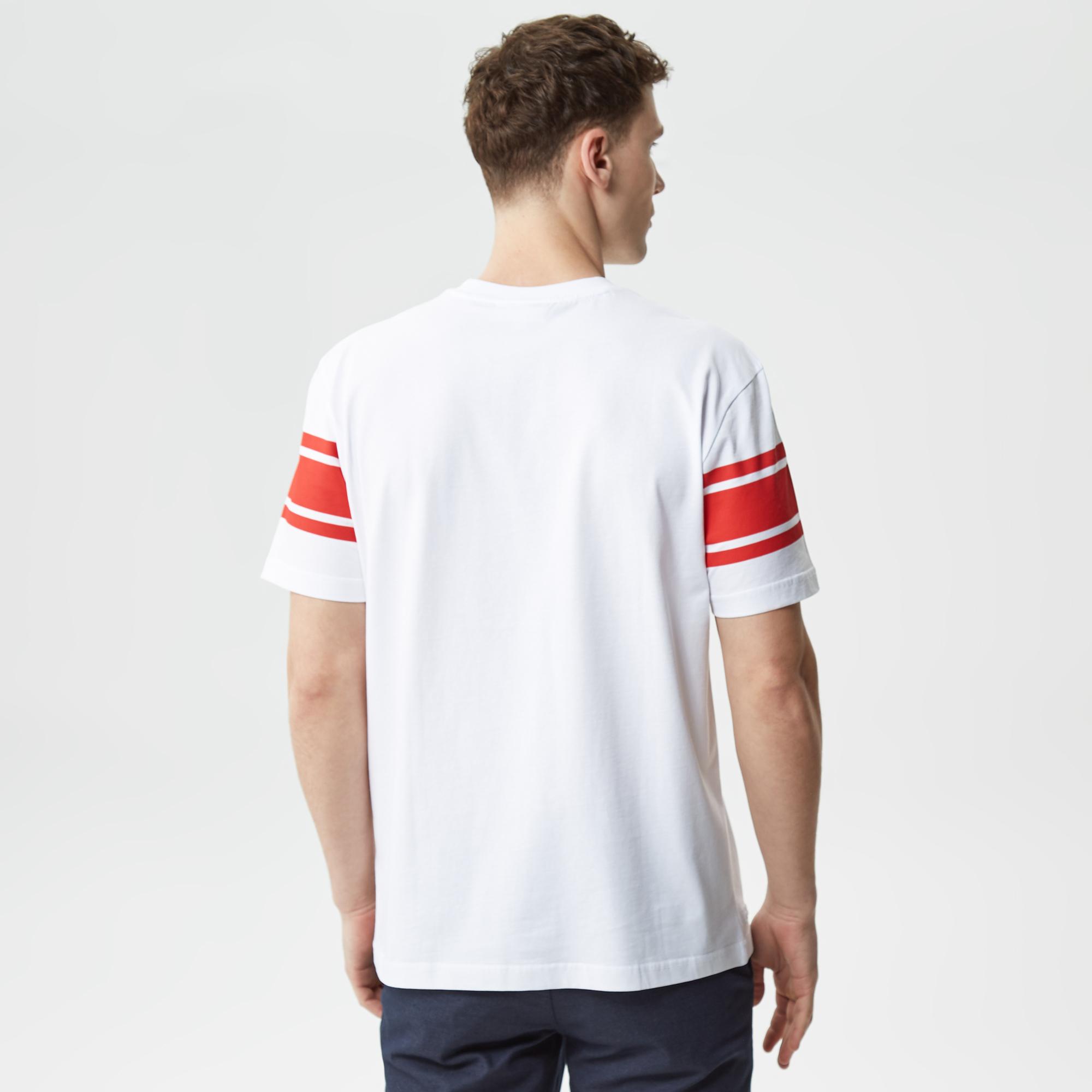 Active Erkek Relaxed Fit Bisiklet Yaka Baskılı Beyaz T-Shirt