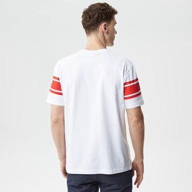  Active Erkek Relaxed Fit Bisiklet Yaka Baskılı Beyaz T-Shirt