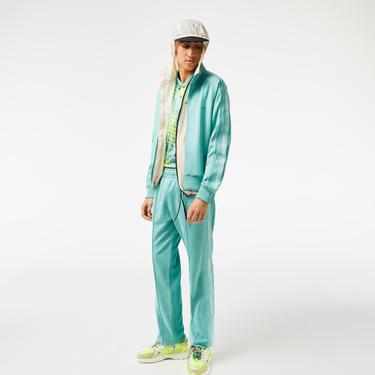  Erkek Regular Fit Fermuarlı Baskılı Yeşil Sweatshirt