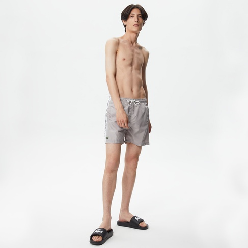  Erkek Regular Fit Baskılı Gri Mayo Şort