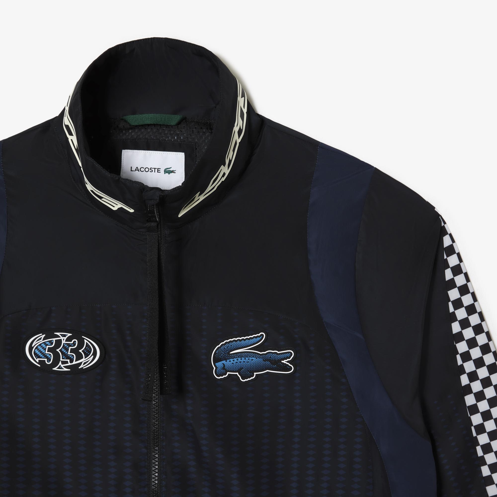 Active Erkek Dik Yaka Baskılı Siyah Mont