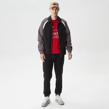  Erkek Gömlek Yaka Renk Bloklu Siyah Mont