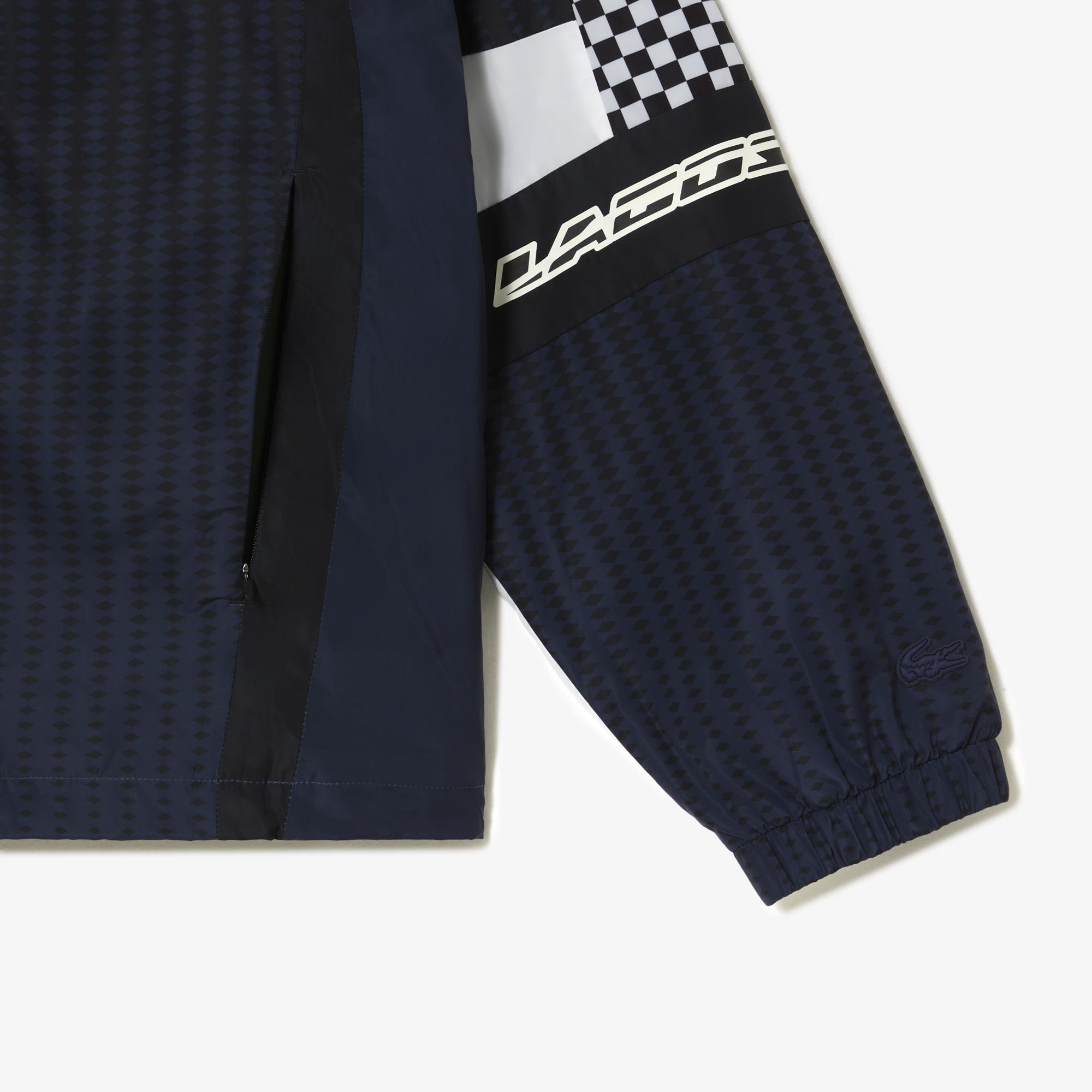 Active Erkek Dik Yaka Baskılı Siyah Mont