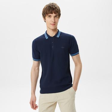  Lacoste Erkek Kısa Kollu Polo Yaka Lacivert Triko