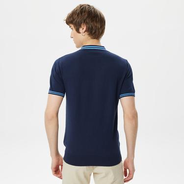 Lacoste Erkek Kısa Kollu Polo Yaka Lacivert Triko