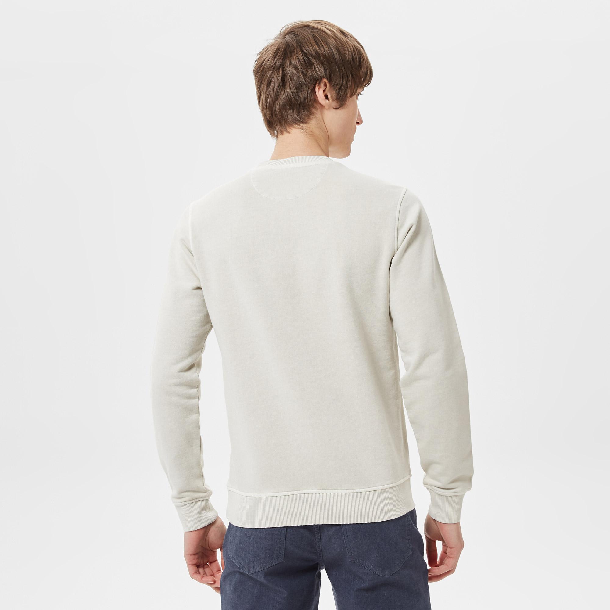 Lacoste Erkek Regular Fit Bisiklet Yaka Organik Pamuk Bej Sweatshirt