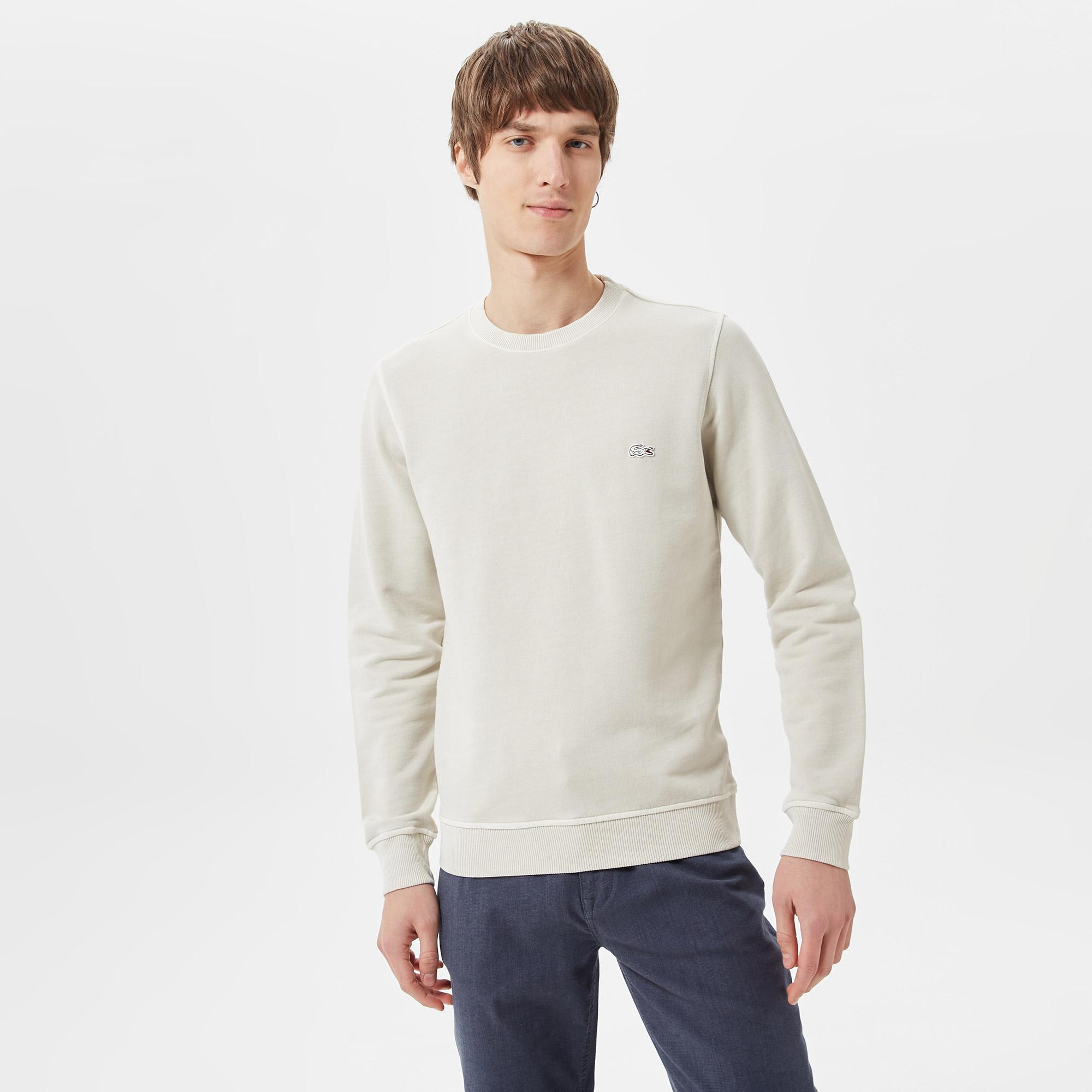 Lacoste Erkek Regular Fit Bisiklet Yaka Organik Pamuk Bej Sweatshirt
