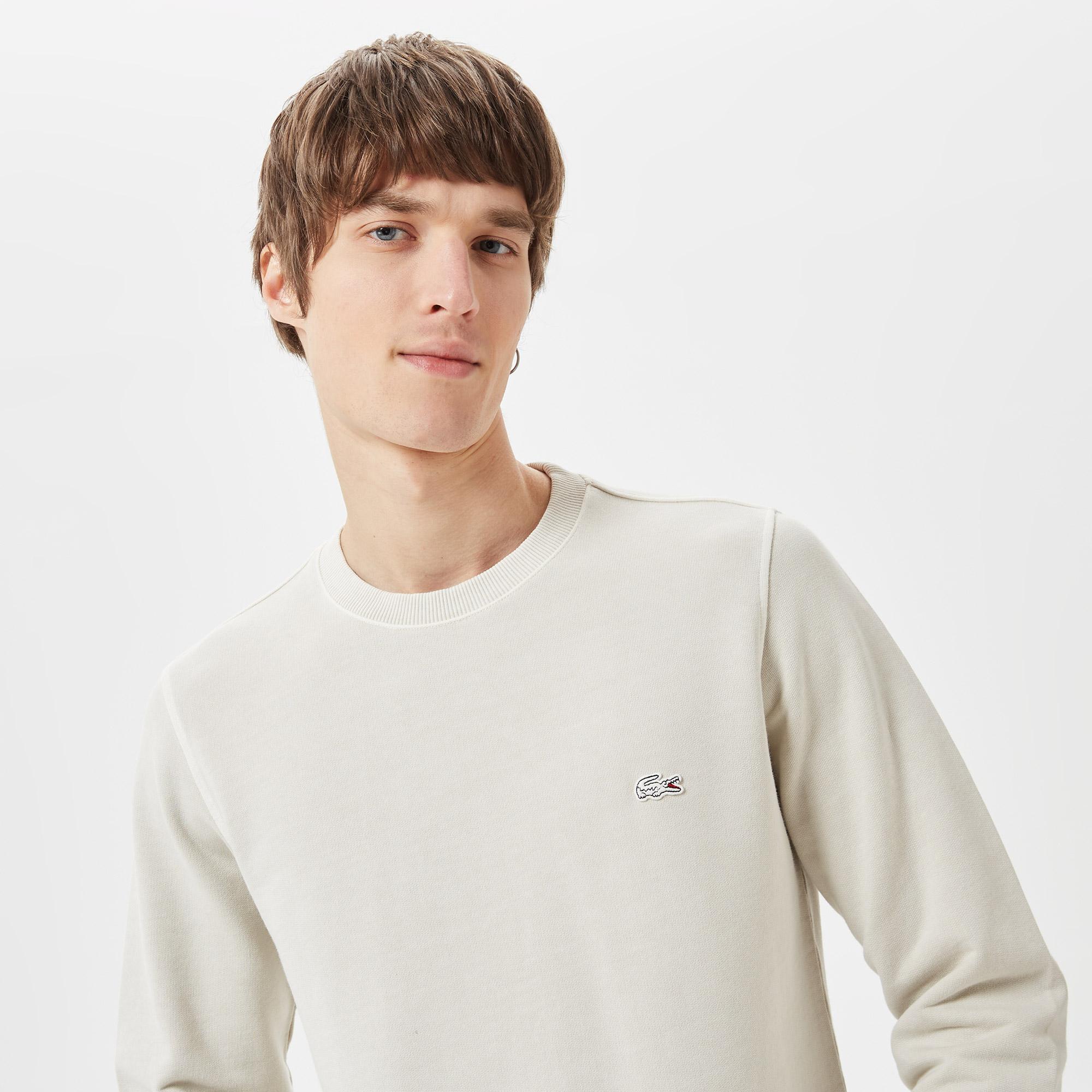 Lacoste Erkek Regular Fit Bisiklet Yaka Organik Pamuk Bej Sweatshirt