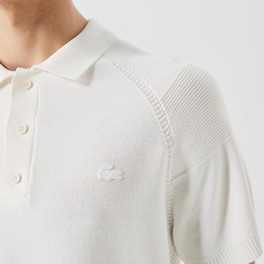  Erkek Regular Fit Kısa Kollu Polo Yaka Beyaz Triko