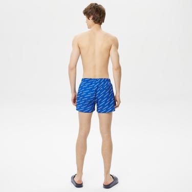  Erkek Baskılı Mavi Mayo Şort