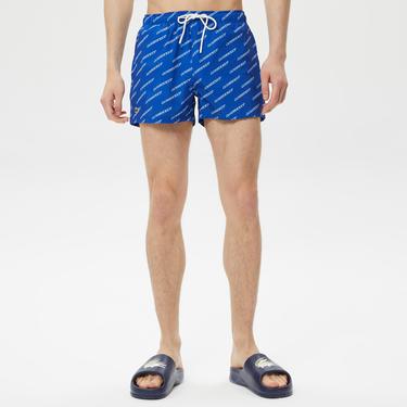  Erkek Baskılı Mavi Mayo Şort