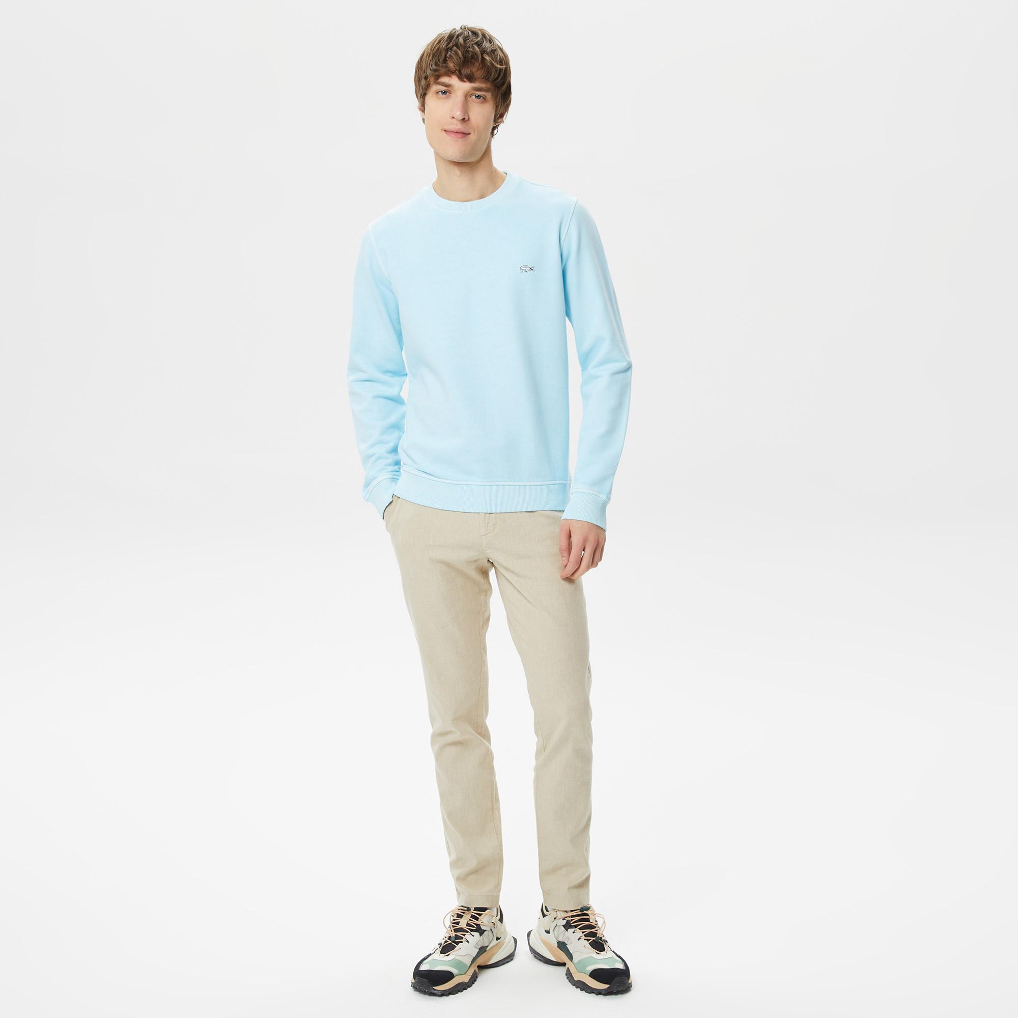 Lacoste Erkek Regular Fit Bisiklet Yaka Organik Pamuk Mavi Sweatshirt