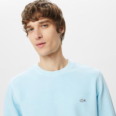  Lacoste Erkek Regular Fit Bisiklet Yaka Organik Pamuk Mavi Sweatshirt