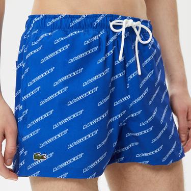  Erkek Baskılı Mavi Mayo Şort