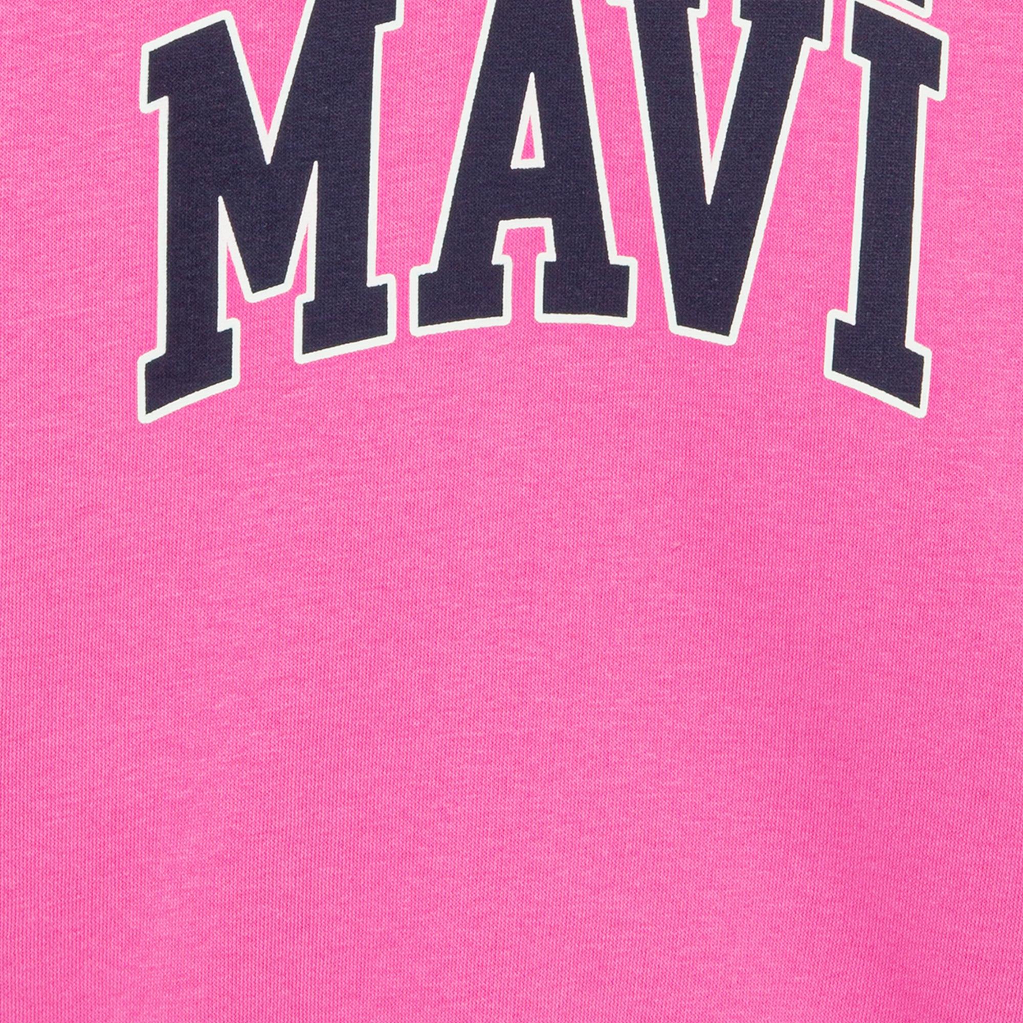Mavi Mavi Logo Baskılı Kapüşonlu Pembe Sweatshirt 7610035-70982