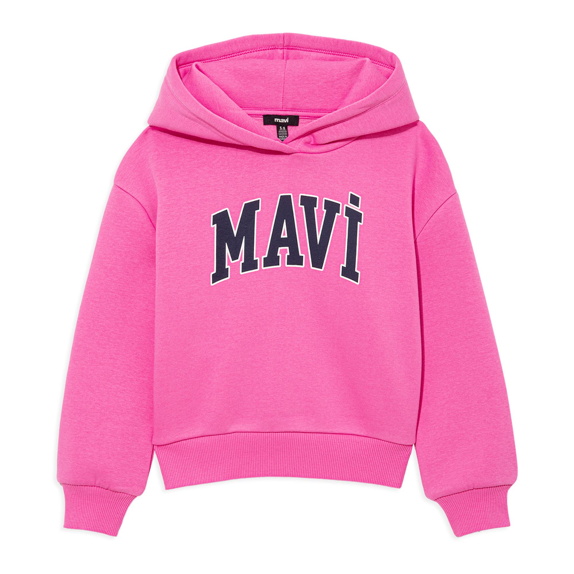 Mavi Mavi Logo Baskılı Kapüşonlu Pembe Sweatshirt 7610035-70982