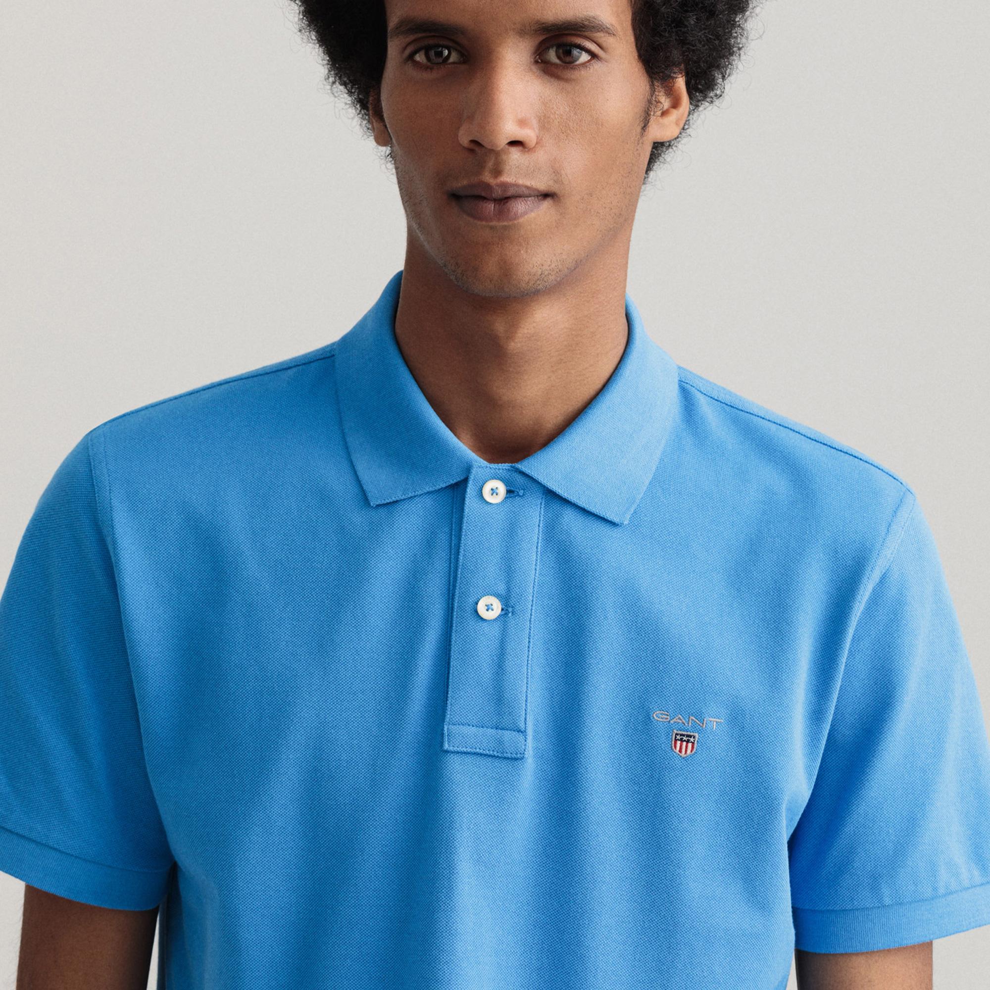 GANT Erkek Mavi Regular Fit Polo
