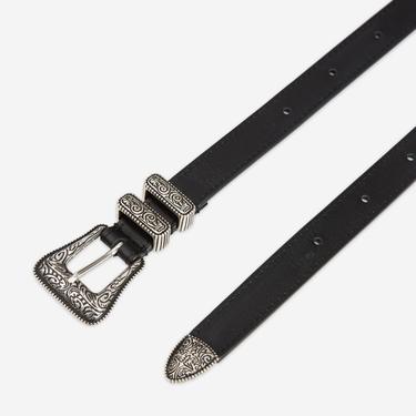  KADIN TOKALI SİYAH DERİ KEMER