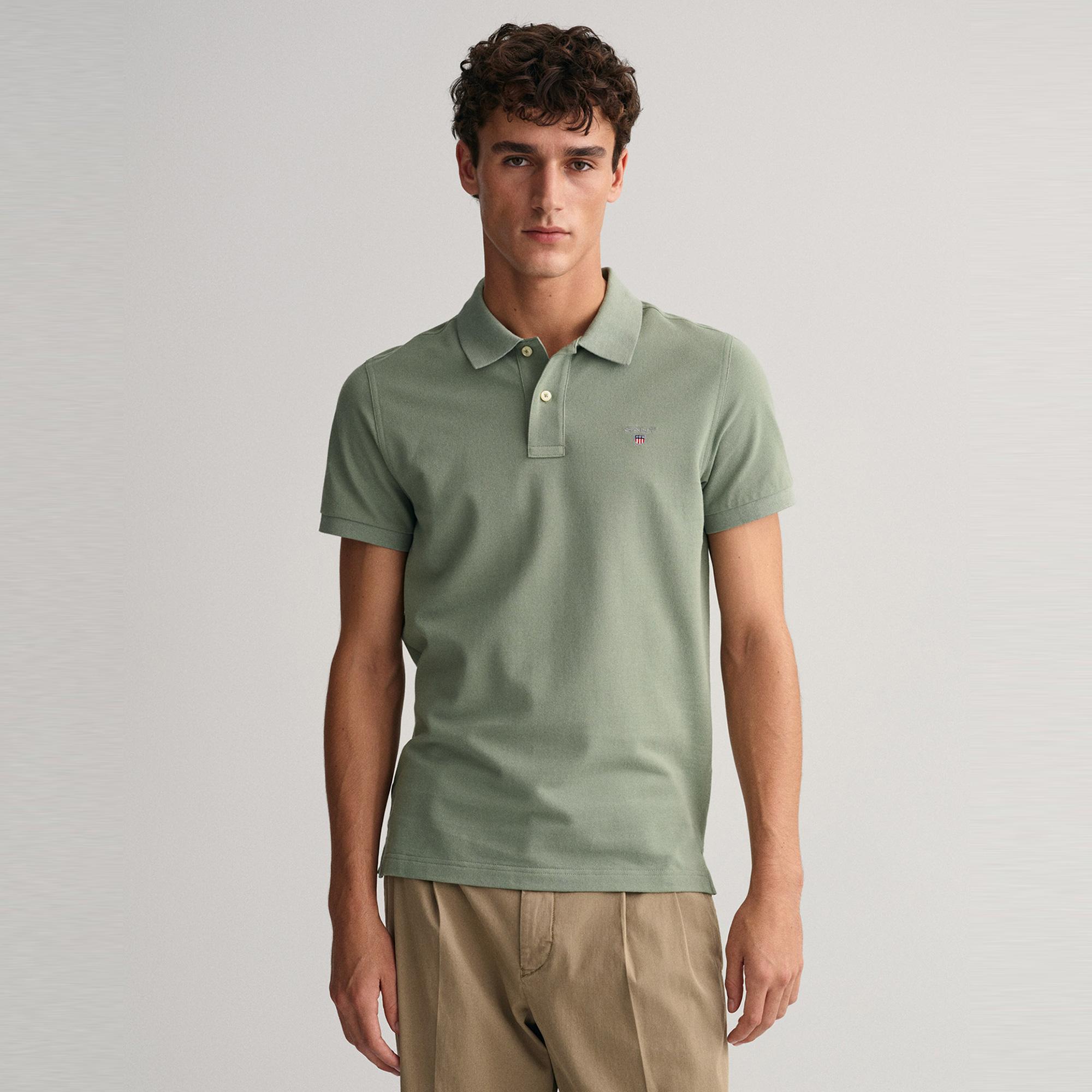 GANT Erkek Yeşil Regular Fit Polo