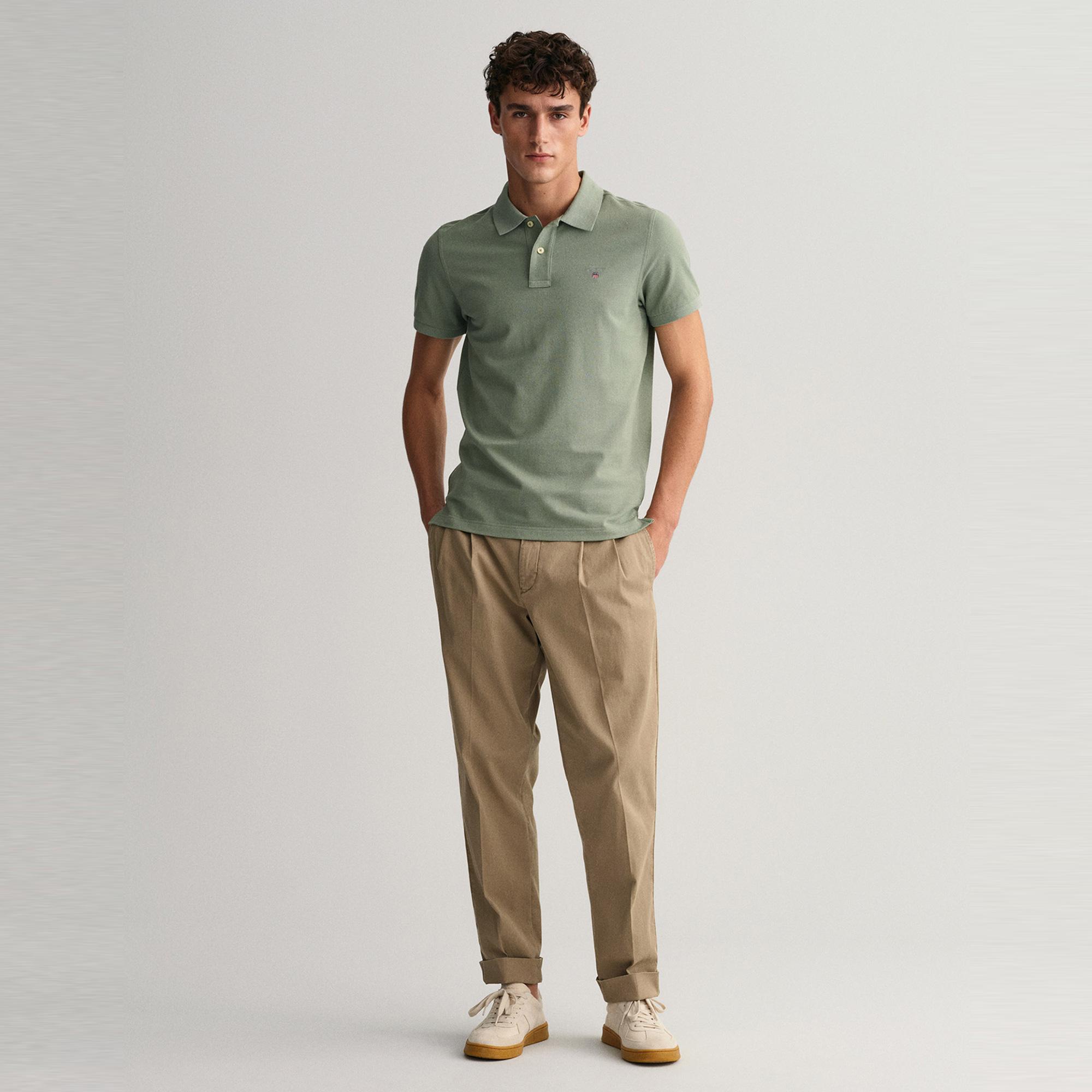 GANT Erkek Yeşil Regular Fit Polo
