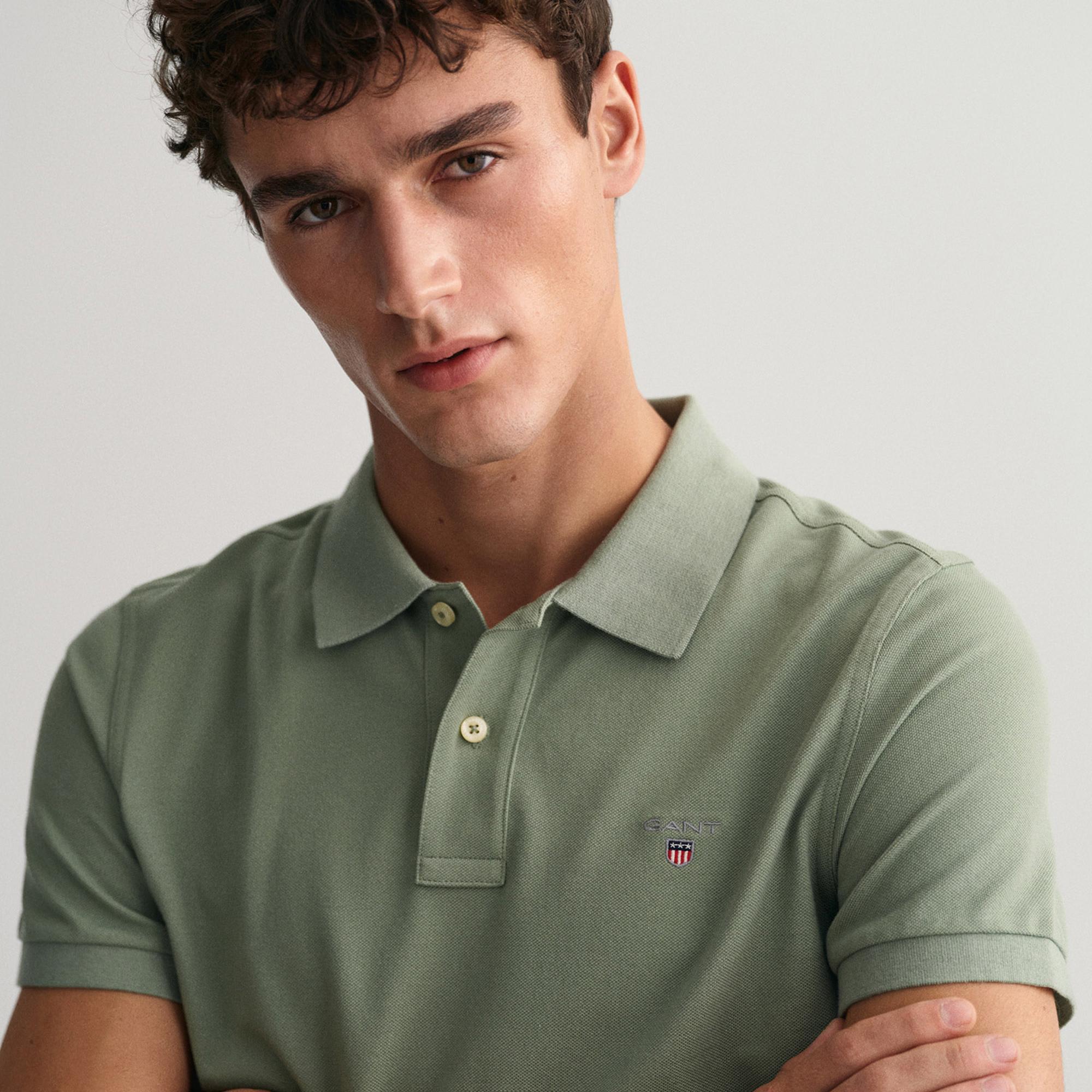 GANT Erkek Yeşil Regular Fit Polo