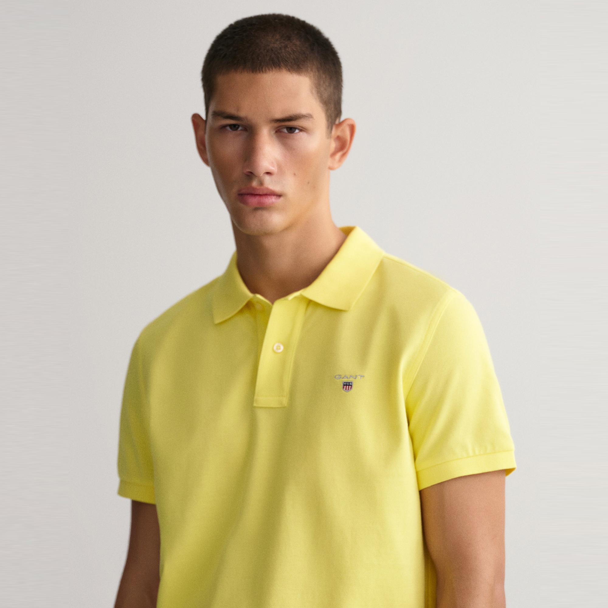 GANT Erkek Sarı Regular Fit Polo
