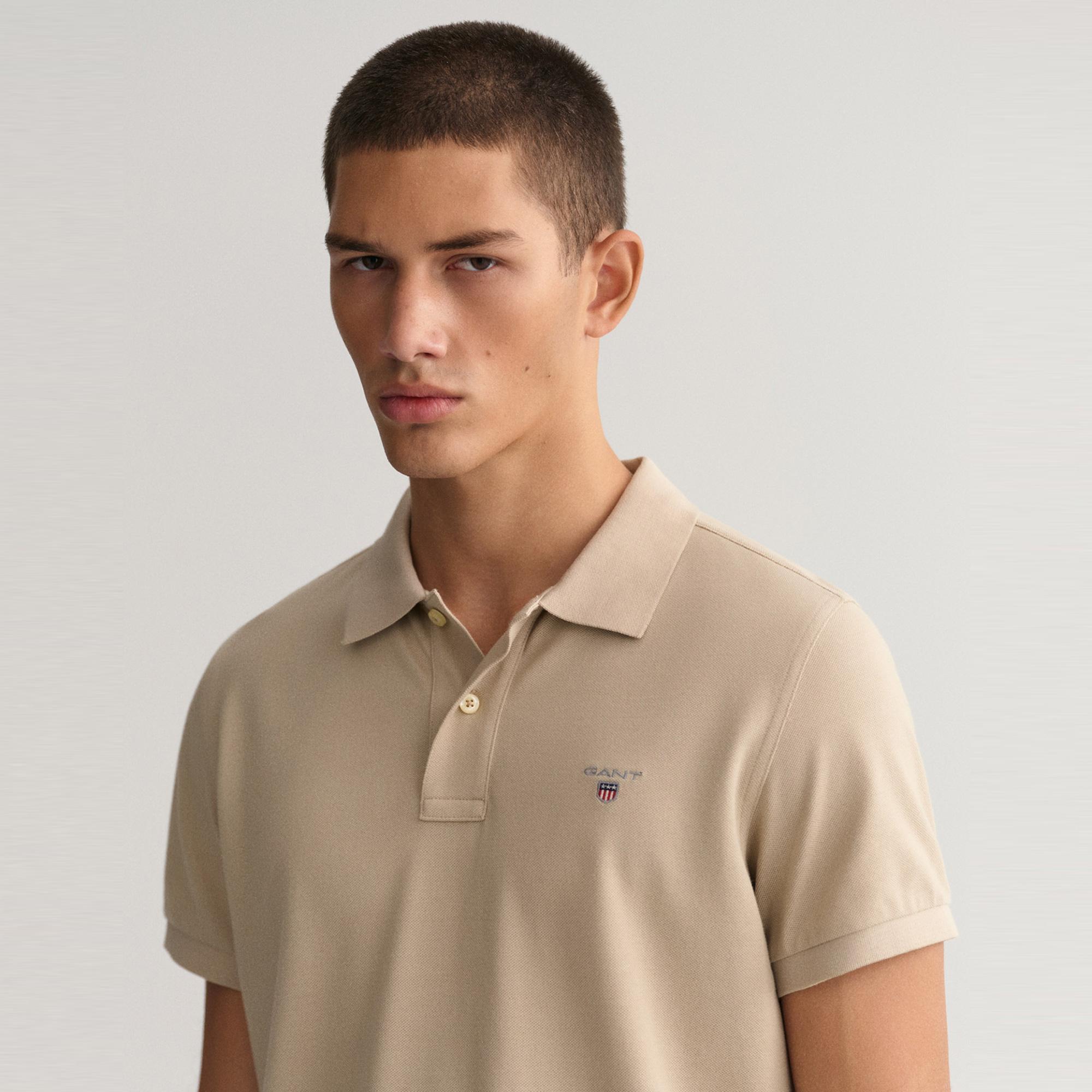 GANT Erkek Bej Regular Fit Polo