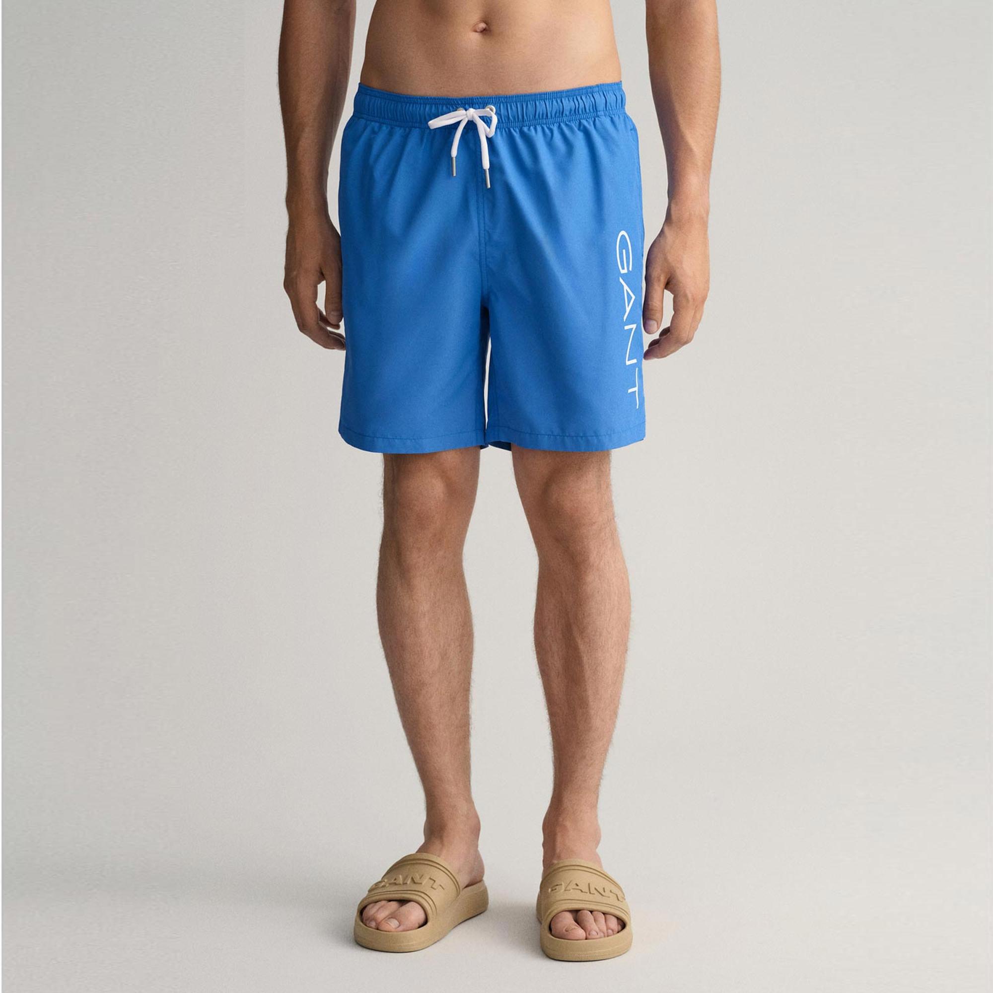 GANT Erkek Mavi Logolu Mayo Şort