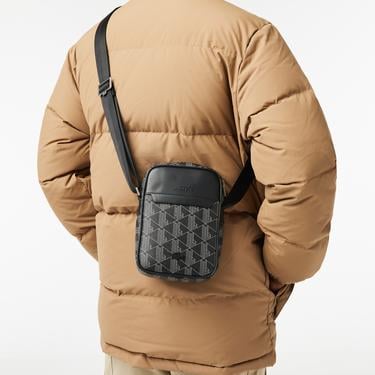 Lacoste The Blend Erkek Monogram Siyah Postacı Çantası