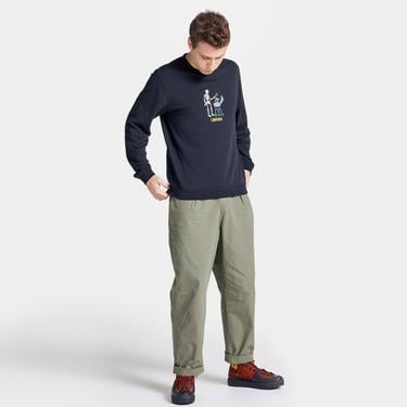  Converse Grilling Skeleton Graphic Crew Erkek Siyah Sweatshirt