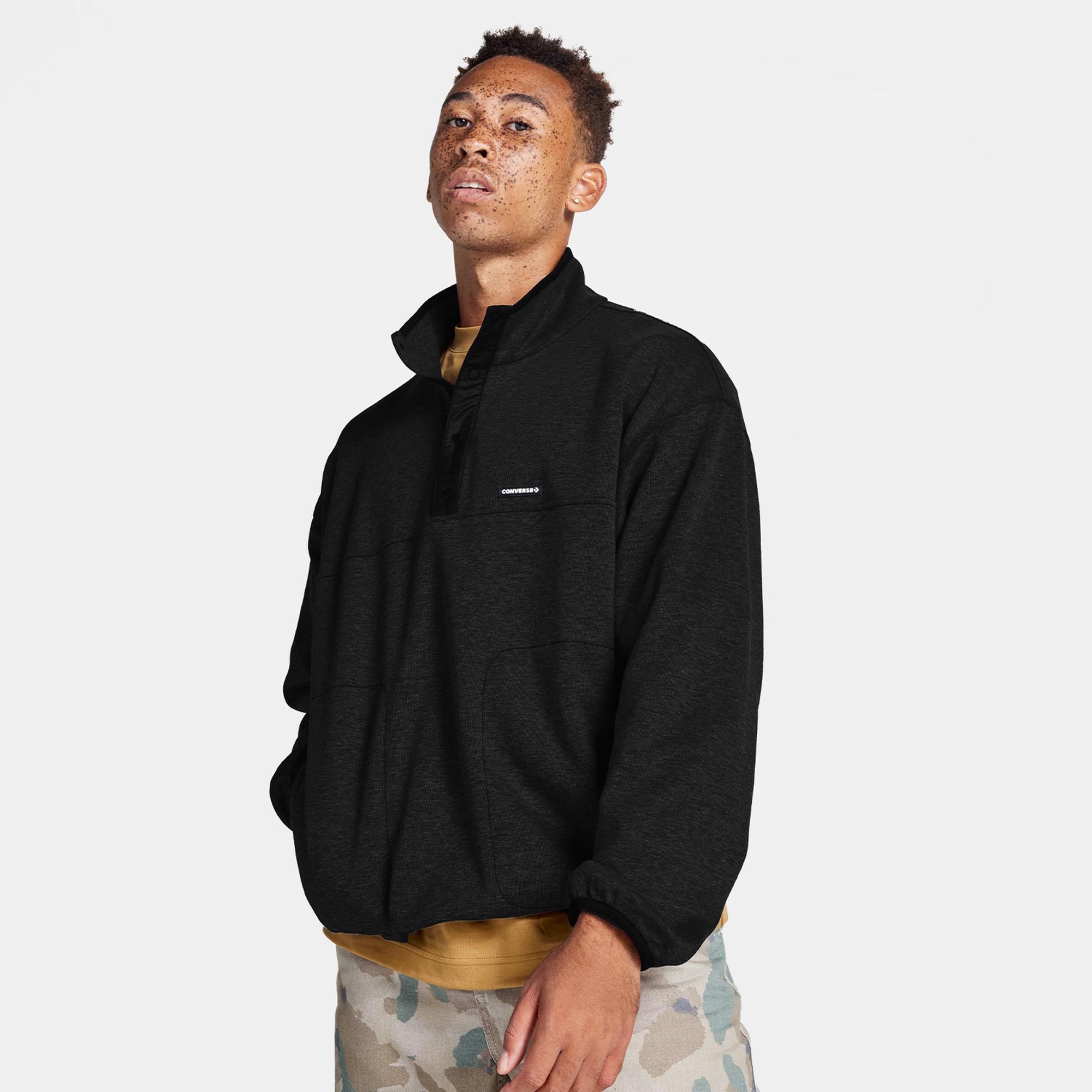 Converse Transitional Knit Popover Erkek Siyah Sweatshirt