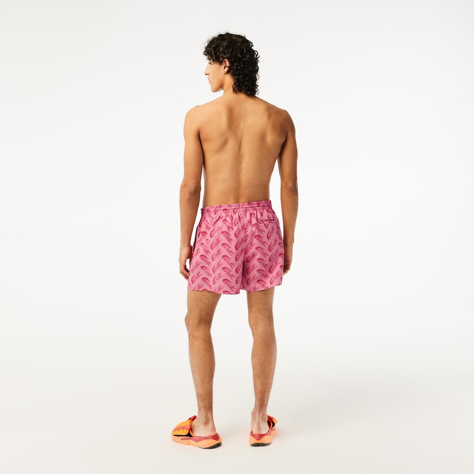 Erkek Baskılı Pembe Mayo Şort