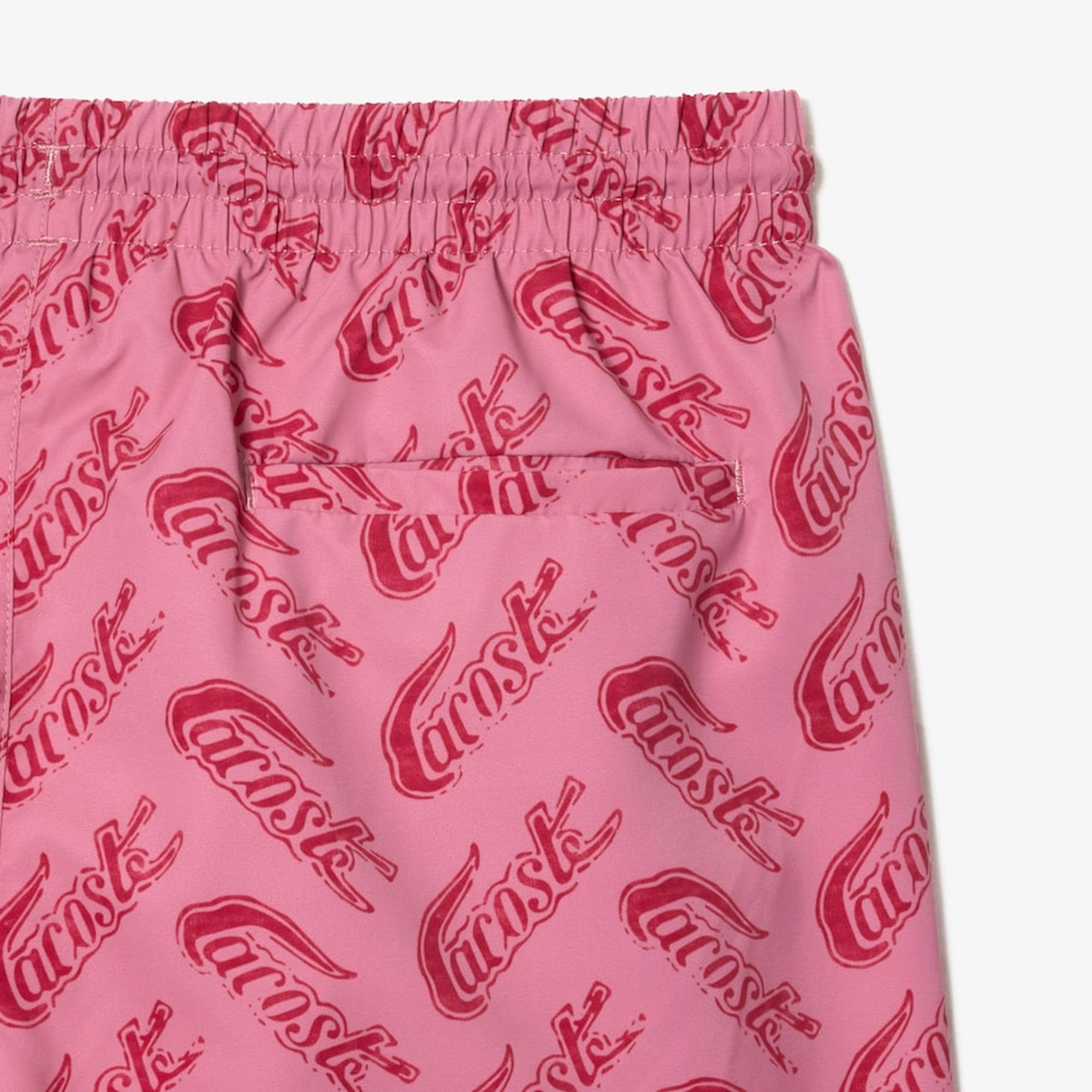 Erkek Baskılı Pembe Mayo Şort
