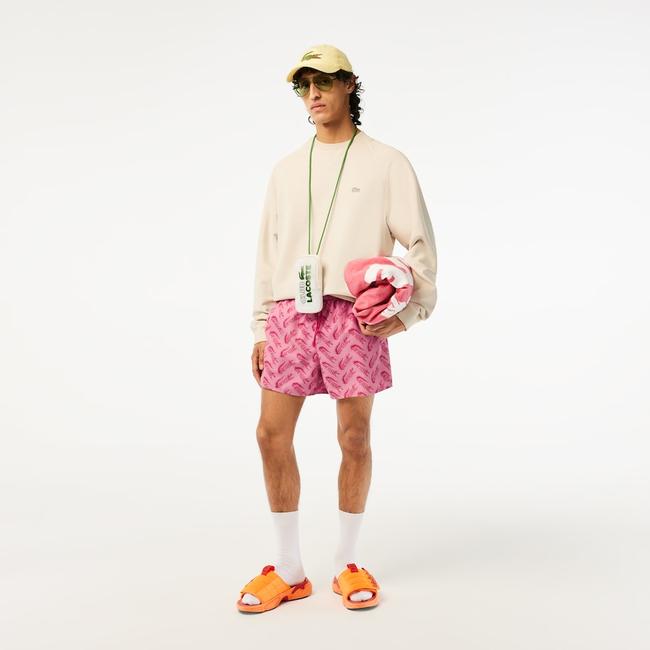  Erkek Baskılı Pembe Mayo Şort