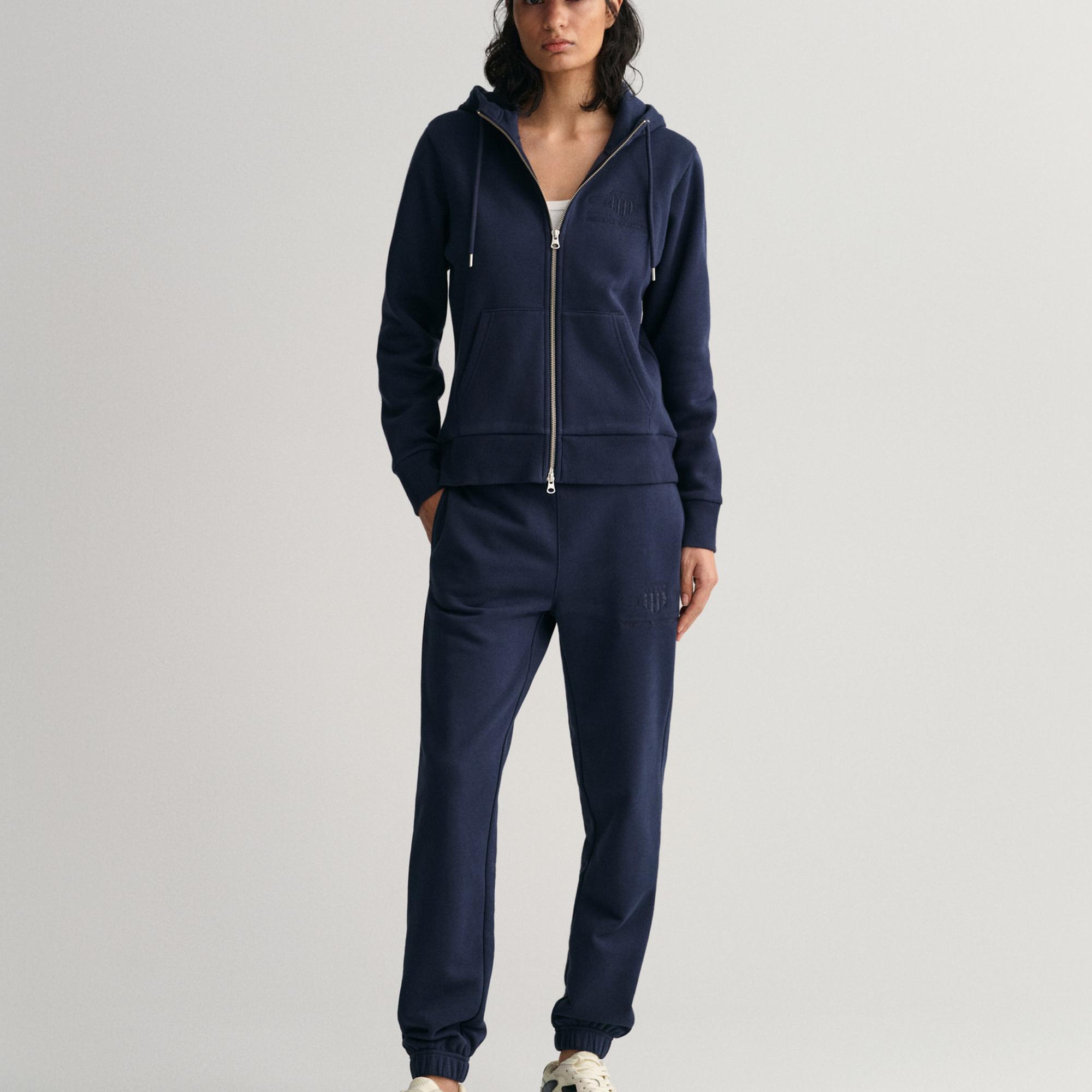 GANT Kadın Lacivert Regular Fit Logolu Eşofman Altı