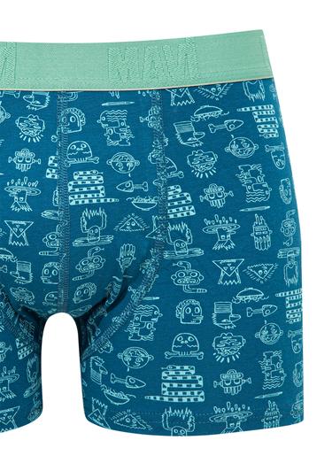 Mavi Baskılı Yeşil Boxer 091119-71923