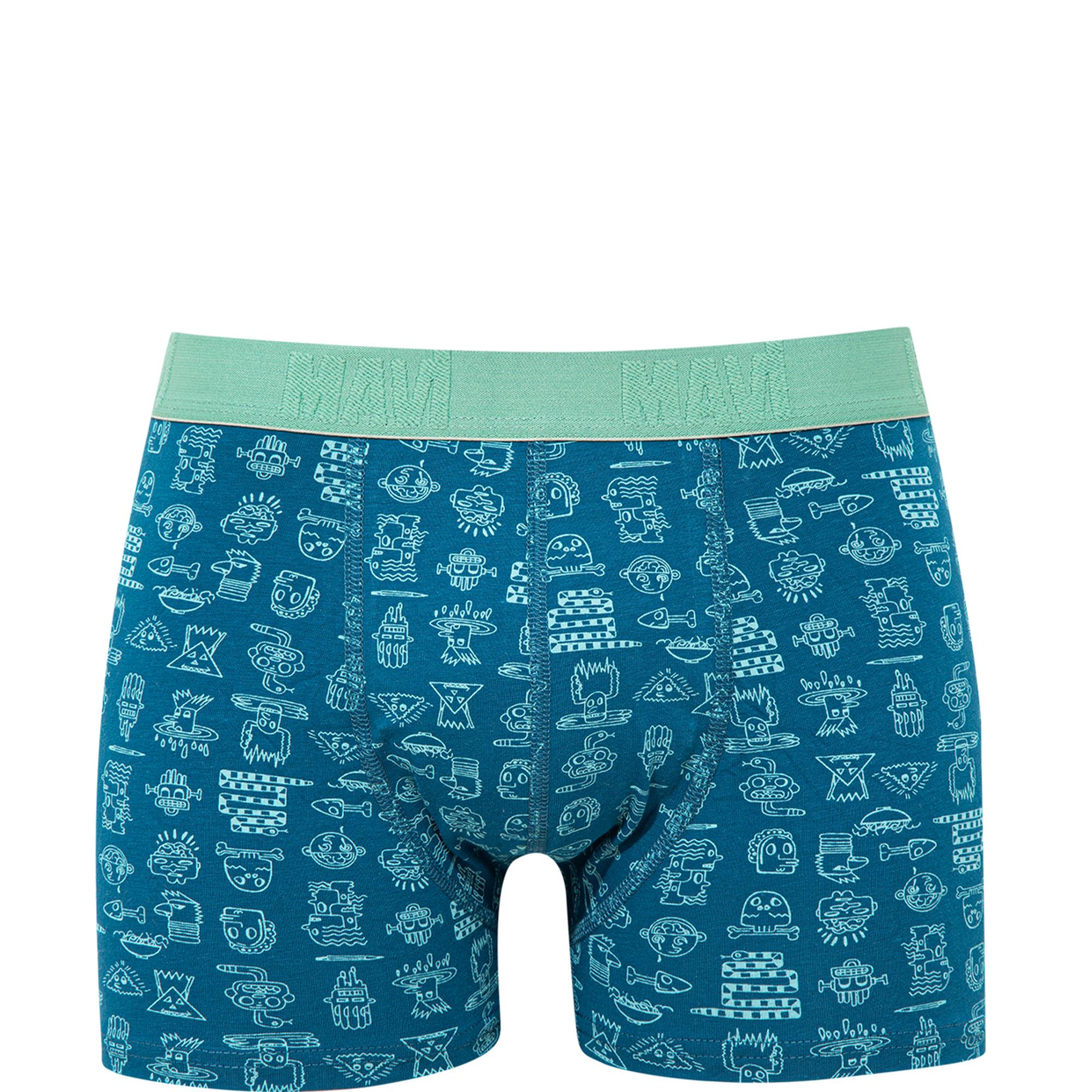 Mavi Baskılı Yeşil Boxer 091119-71923