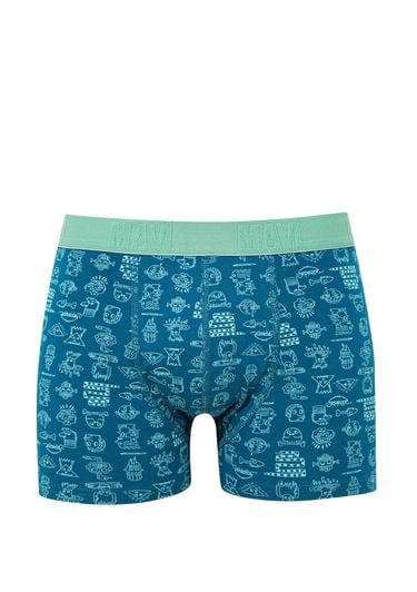  Mavi Baskılı Yeşil Boxer 091119-71923