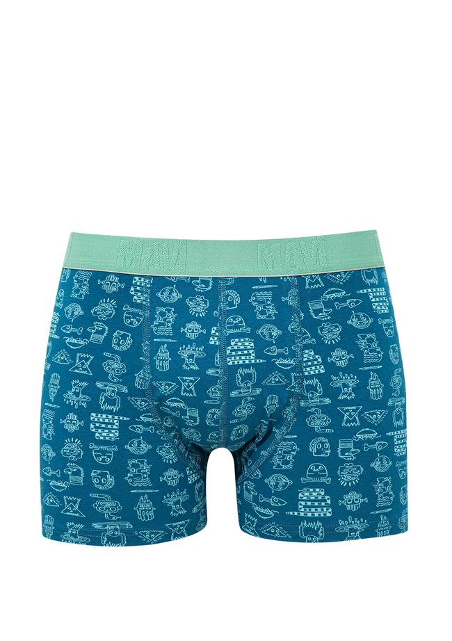  Mavi Baskılı Yeşil Boxer 091119-71923